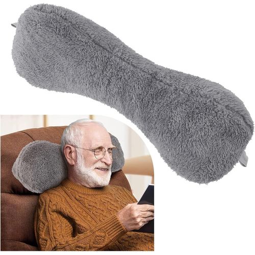 Coussin D'Appui-Tête Inclinable Gris, Coussin De Tête Pour Fauteuil Inclinable, Coussin De Tête Pour Canapé, Coussin De Cou Inclinable, Coussin De Cou En Os, Coussin De Cou Pour Canapé