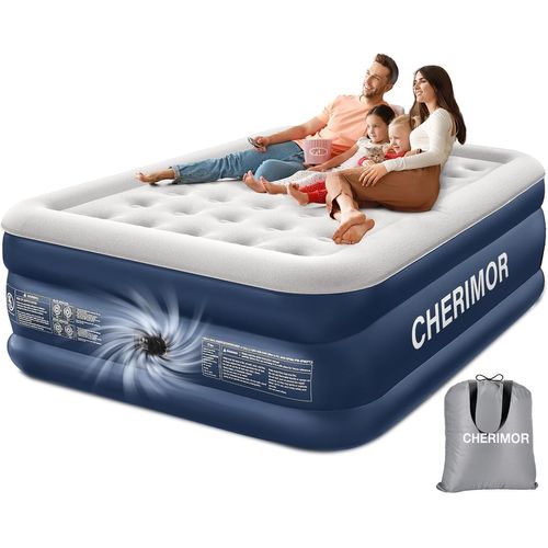SUBZONAL-Matelas Gonflable Auto-gonflant pour 2 Personnes, Anti-Fuite, Auto-Gonflable, avec Pompe Intégrée en 3 Minutes, Matelas Gonflable pour la Maison, 203 x 152 x 46 cm, 363kg Maximum