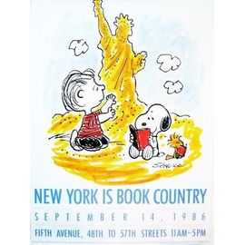 Affiche "New-York Is Book Country" 1986. Illustrateur : Charles M. Schulz