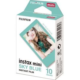 Film papier photo instantané Fujifilm Instax Mini Sky Blue Cadre bleu - Pack de 10