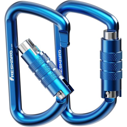 Tianyi-2pcs Mousqueton Verrouillage Automatique, 7075 Aluminium, Charge Lourde 12kn-1224kg, Solide, Ultra Léger, Pour Laisse Chien, Hamac, Balancoire, Porte Clé, Moyen 8cm, Forme D, Noir Et Rose