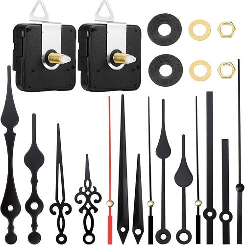 2 Pièces Mécanisme d'Horloge Mécanisme de Mouvement d'Horloge Mécanisme d'Horloge Batterie Système d'Horloge Murale Silencieuse Aiguilles d'Horloge Mécanisme de Pendule