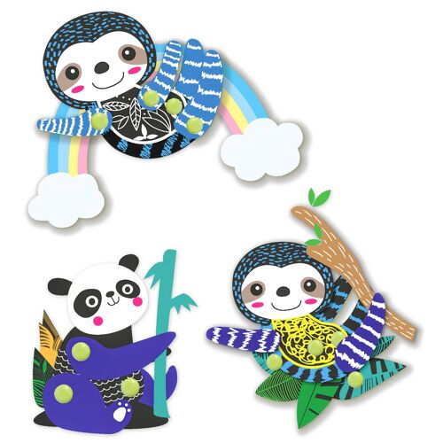 Kit Animaux À Gratter Avec Éléments Mobiles 3 Pièces