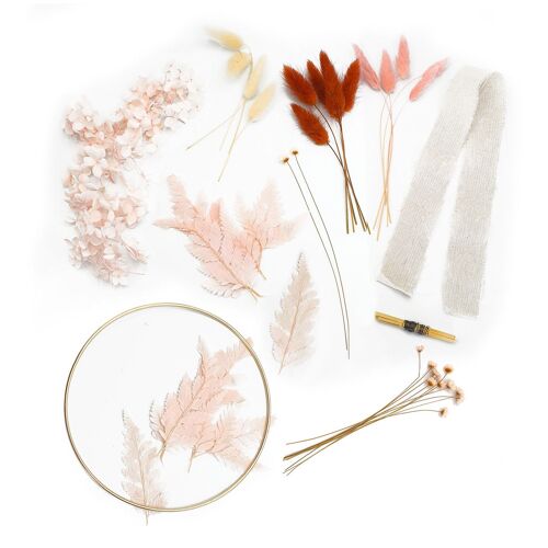 Kit couronne fleurs séchées Diamètre 18 cm