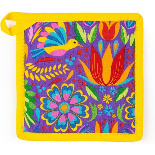 Mexican Flower Manique De Cuisine,20 X 20 Cm,Doublure 100% Coton,Rembourrage En Polyester