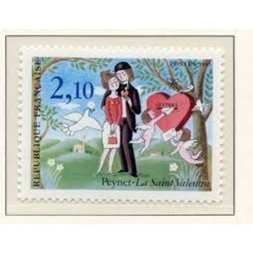La Saint Valentin : "Les Amoureux" De Peynet Année 1985 N° 2354 Yvert Et Tellier Luxe