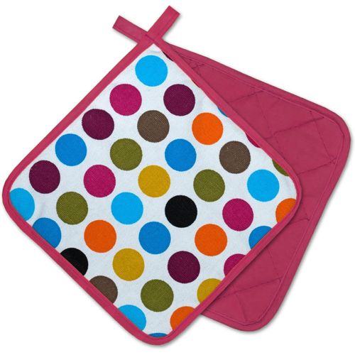 Maniques Cuisine,Points,Rose,2 Pièces,Résistants À La Chaleur Jusqu'à 250°C,Produit Testé Et Certifié Dans L'ue