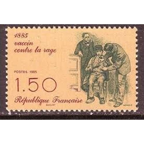 Centenaire De La Découverte Du Vaccin Contre La Rage Année 1985 N° 2371 Yvert Et Tellier Luxe