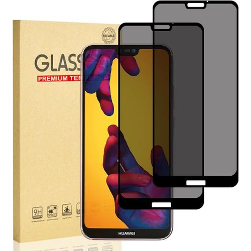 Verre Trempé Anti-Espion Pour Huawei P20 Lite, Privacy Protection D'écran, Film En Verre Trempé, Dureté 9h, Anti-Rayures, Sans Bulles, Anti-Empreintes, Facile À Installer, 2 Pièces