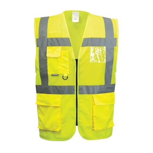Gilet haute visibilité Portwest grillage executive ventilé MADRID Jaune Fluo XL