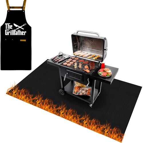 Ulteronixshop-Tapis de barbecue résistant au feu et à la saleté - 160 x 130 cm - Tapis de protection de sol pour barbecue à gaz