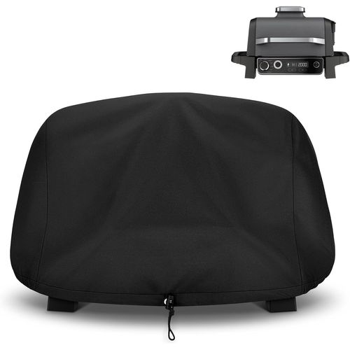 Housse de protection pour barbecue Ninja Outdoor Grill OG700 OG701 OG751 Series - Résistante et imperméable - Avec poche intérieure - Fermeture élastique et cordons de serrage - Noir