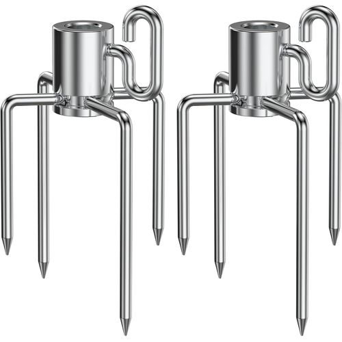Onlyfire Chromé Fourchette Viande Aiguilles pour Le Barbecue Brochettes à accrocher avec vis de pour Rôtisserie Broche de diamètre 1-13 mm, Lot de 2