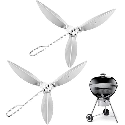 PATB-BOWAREPRO Lot de 2 systèmes de nettoyage One-Touch de 22-1/2" compatibles avec les barbecues à charbon de bois/barbecues sphériques Weber 7444 One Touch Kit de nettoyage pour grille de bouilloir