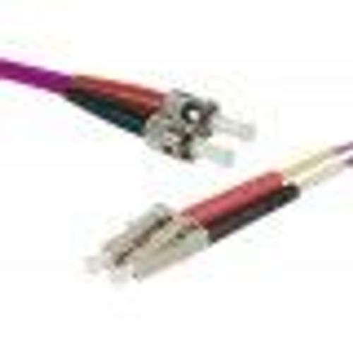 Tecline - Cordon de raccordement - LC multi-mode (M) pour ST multi-mode (M) - 2 m - fibre optique - duplex - 50 / 125 microns - OM4 - violet