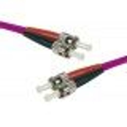 exertis Connect - Cordon de raccordement - ST multi-mode (M) pour ST multi-mode (M) - 15 m - fibre optique - duplex - 50 / 125 microns - OM4 - Violet bruyère