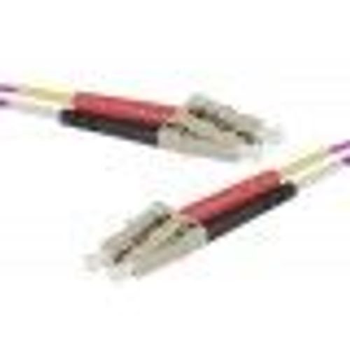 Tecline - Cordon de raccordement - LC multi-mode (M) pour LC multi-mode (M) - 5 m - fibre optique - duplex - 50 / 125 microns - OM4 - Violet bruyère
