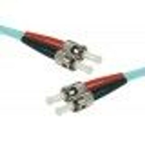 Tecline - Cordon de raccordement - ST multi-mode (M) pour ST multi-mode (M) - 3 m - fibre optique - duplex - 50 / 125 microns - OM3 - turquoise
