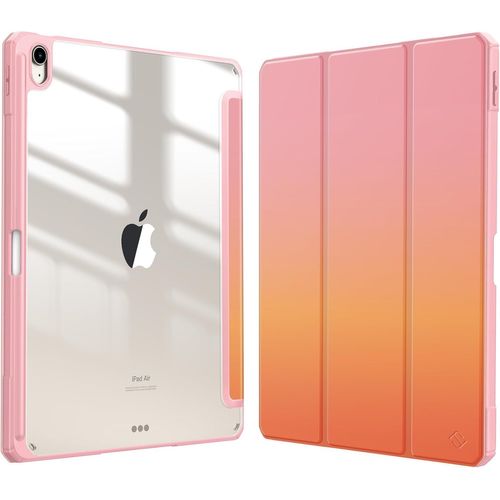 Coque pour iPad Air 13 Pouces M3/M2 (2025/2024) - [Rangement de Stylet] Coque Transparente Claire, Étui Antichoc avec Bord en TPU Housse Pliable Sommeil/Réveil Auto, Ombre Crépusculaire
