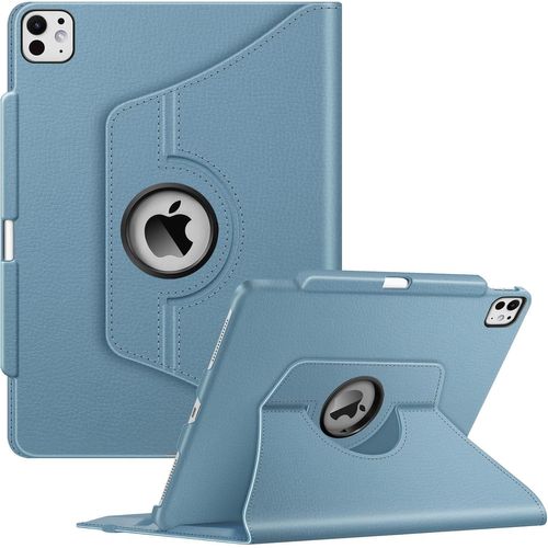 LORANKA-Coque pour iPad Pro 13 Pouces M5/M4 (2025/2024) - [Rangement de Stylet] Coque Rotative à 360° Étui Pivotant, Housse Veille/Réveil Automatique, Bleu Brumeux
