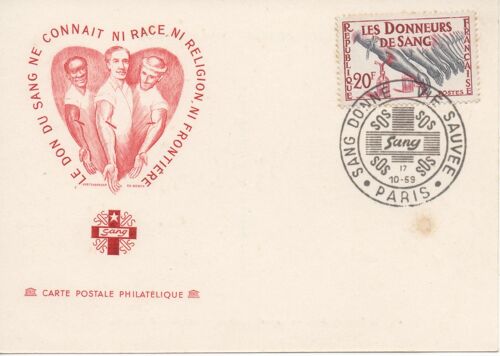 France Carte Postale Les Donneurs De Sang 1959