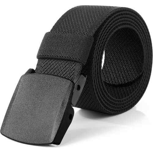 Tianyi-Ceinture Homme Elastique, 125 Cm Réglable Ceinture Sans Trou Avec Boucle Plastique, Extérieure Nylon Ceintures Travail Homme