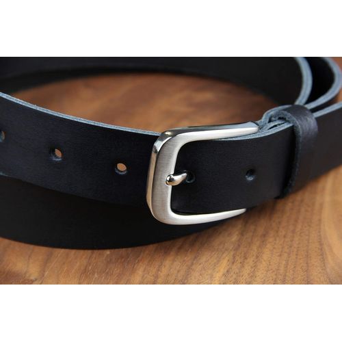 Tzf-® Ceinture De Cuir 100% Cuir Véritable, Fabriqué En Allemagne, 3 Cm De Large Et 0.25 Cm De Force, Noir