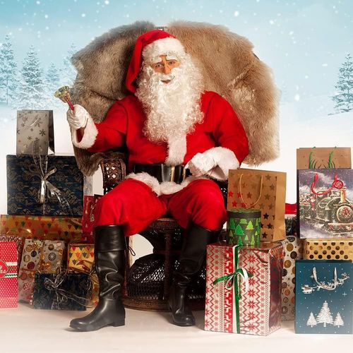 Tzf-Black Santa Belt With Gold Buckle 150 Cm Santa Christmas Santa