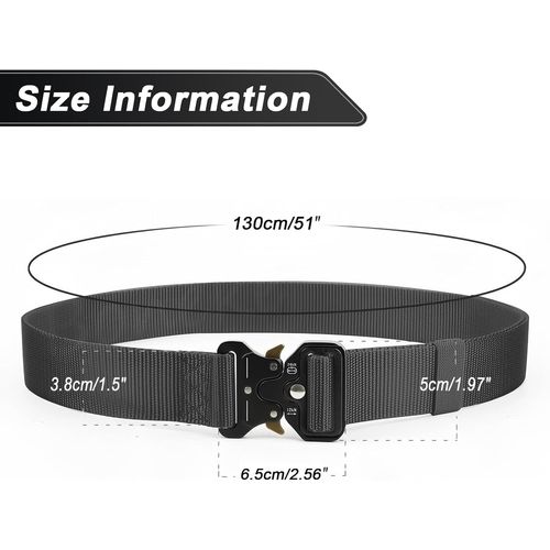 Tzf-Ceinture Tactique, 3.8 Cm Ceinture De Travail Militaire Homme Ceintures Tactique Militaire En Nylon Réglable Hommes Et Les Femmes, Pour Pompiers, Travail Et Outdoor