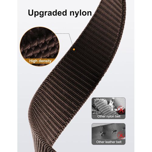 Tzf-Ceinture En Nylon Tressé Avec Boucle Automatique Et Ajustable Pour Hommes, Ceinture Tactique Avec Boucle En Métal Et Clip Élastique Pour Ceinture (Café, Pour Taille Waist 20""""-40"""" (Longueur 47