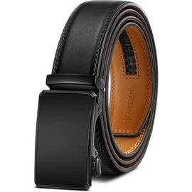 Cauc-Ceinture Hommes, Ceinture Cuir Cliquet Réglable Pantalon Habillé Golf Jeans Décontractés 35mm Ajustement Parfait