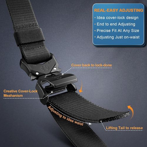 Tzf-Ceinture Tactique Hommes, Militaire Gréeur Ceinture De Travail Pour Heavy Duty Toile En Nylon De 38mm,Remise En Forme Réglable