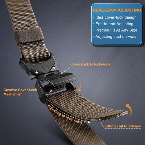Tzf-Ceinture Tactique Hommes, Militaire Gréeur Ceinture De Travail Pour Heavy Duty Toile En Nylon De 38mm,Remise En Forme Réglable