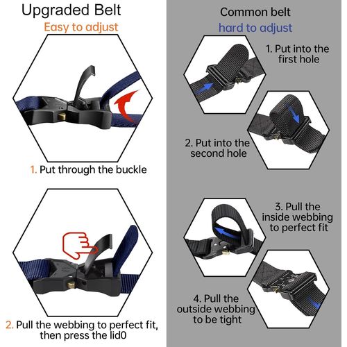 Tzf-Ceintures Tactiques, Ceintures De Travail Pour Homme, Ceinture De Style Militaire En Nylon Avec Boucle En Métal Robuste À Dégagement Rapide