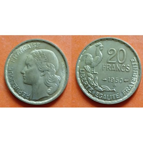 France 20 Francs G. Guiraud 1950 B 3 Faucilles Sup Spl Rare