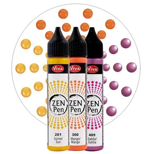 Viva Decor Stylo À Perle Zen Pen "Chaleur D'été", Set De 3