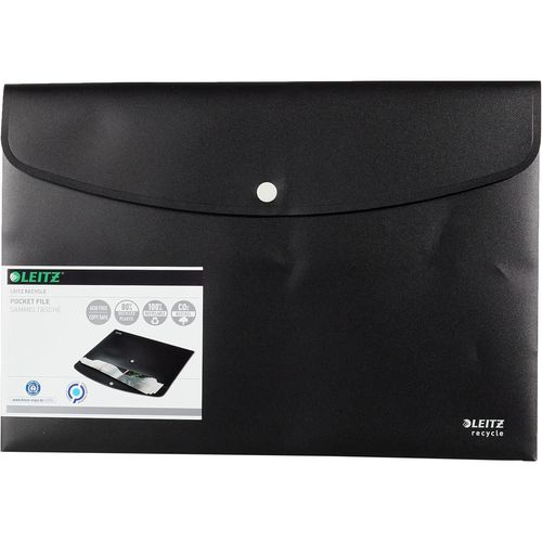 Esselte Chemises Enveloppes Recycle A4 Pp Fermeture À Pression Noir