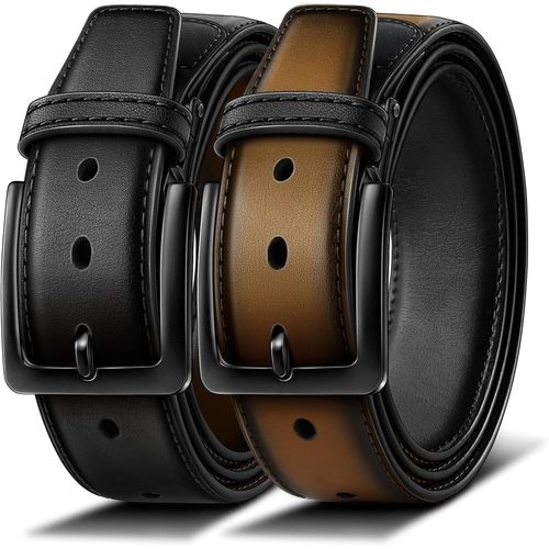Cauc-Ceinture Homme, Ceinture Cuir Réversible Cadeau Pour Casual,Costume,Pantalon Golf Et Jeans,Dans Un Emballage Cadeau