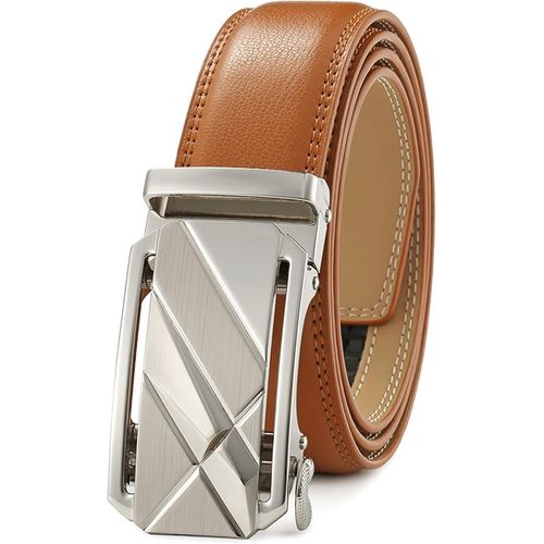 Men's Genuine Leather Belt With Automatic Buckle Width - 3.5 Cm.[E433]