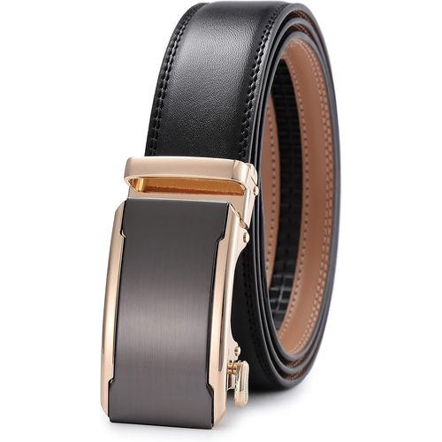 Men's Genuine Leather Belt With Automatic Buckle Width - 3.5 Cm.[E436]