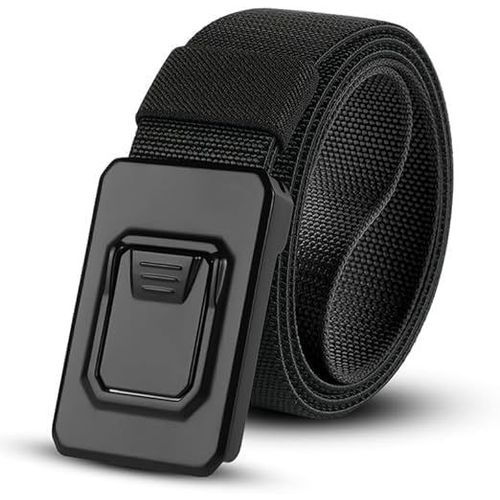 Men's Nylon Belt,120/125/130 Cm Elastic Belt For Men,Military Tactical Belts,Adjustable Metal Free Plastic Buckle,Quick Through Airport Security.[E317]
