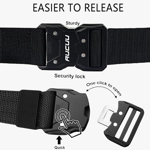 Tzf-Ceinture Hommes Tactique, Ceinture Tactique En Nylon Réglable Avec Dégagement Rapide Boucle En Métal, Ceintures Homme Militaire Pour Sport Extérieur Pratique