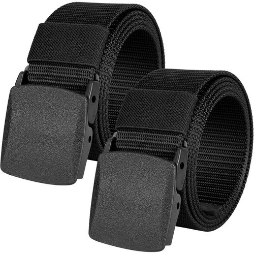 Men's Nylon Belt,120/125/130 Cm Elastic Belt For Men,Military Tactical Belts,Adjustable Metal Free Plastic Buckle,Quick Through Airport Security.[E313]
