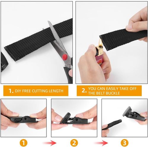 Tzf-Ceinture En Nylon Homme, Ceinture Tactique Militaire, Sangle De Ceinture Entièrement Réglable Pour Le Travail, Boucle Plastique Anti Allergie