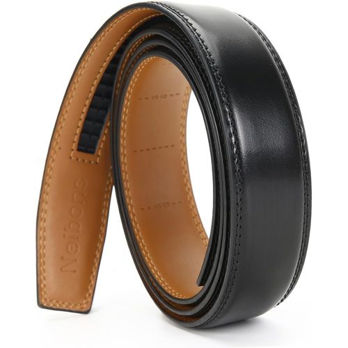 Men's Belt Automatic Ratchet Belt For Men Leather Belt 3.5cm Wide No Buckle.[E510]
