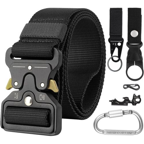 Kalanka-Ceinture Homme Tactique, Ceintures De Travail En Nylon Robustes De Style Militaire Avec Boucle En Métal À Dégagement Rapide, 3.8x 125 Cm Réglable