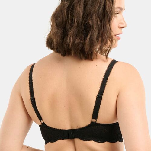 Soutien-Gorge Corbeille Coques Armatures Noir
