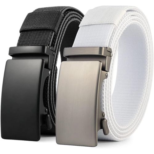 Cauc-Ceinture Hommes, Ceinture De Golf Élastique Pour Hommes, Nylon À Cliquet Ceinture Hommes Ceinture Casual, Garniture Réglable Pour S'adapter