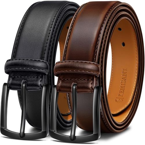 Cauc-Ceinture Homme 2 Paquet, Ceinture Cuir Pour Jeans Travail Décontractée,31mm,Taille Fixe