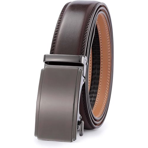 Men's Genuine Leather Belt With Automatic Buckle Width - 3.5 Cm.[E396]